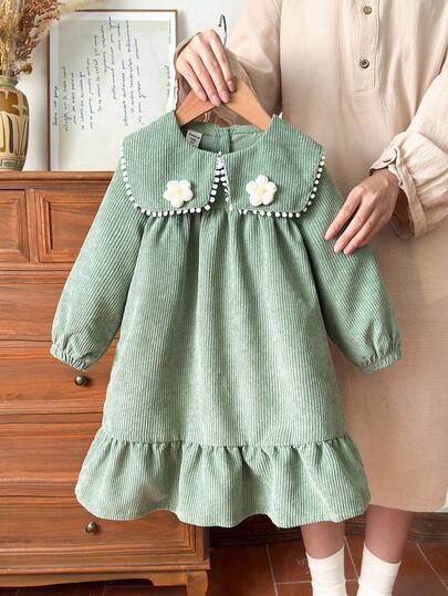 Green Floral Knit Dress