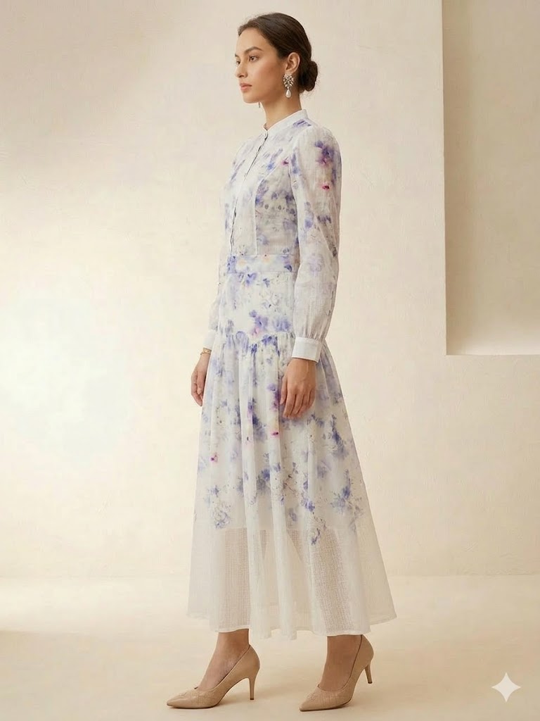Floral Shirt & Long Skirt Set