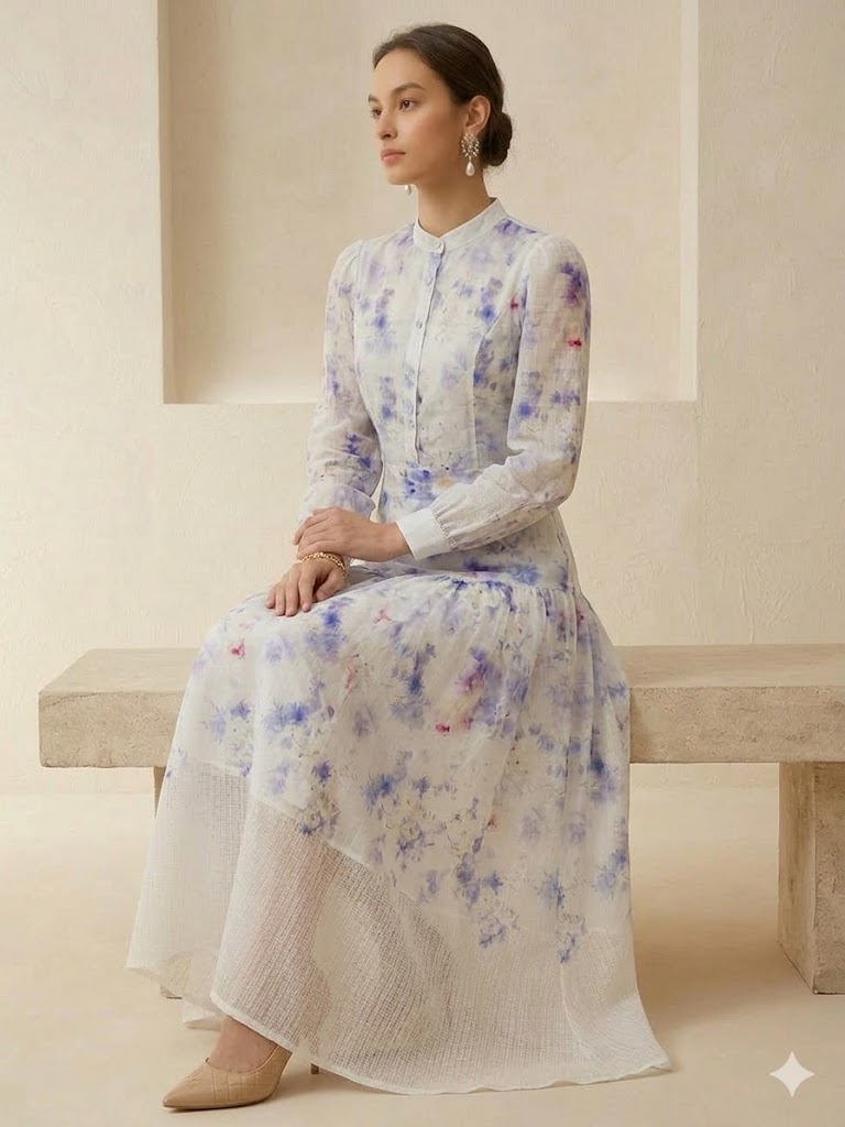 Floral Shirt & Long Skirt Set 