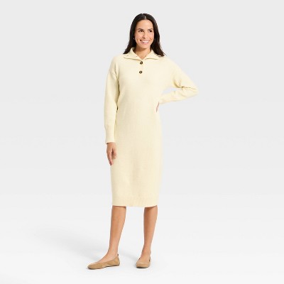 Women's Long Sleeve Midi Sweater Dress