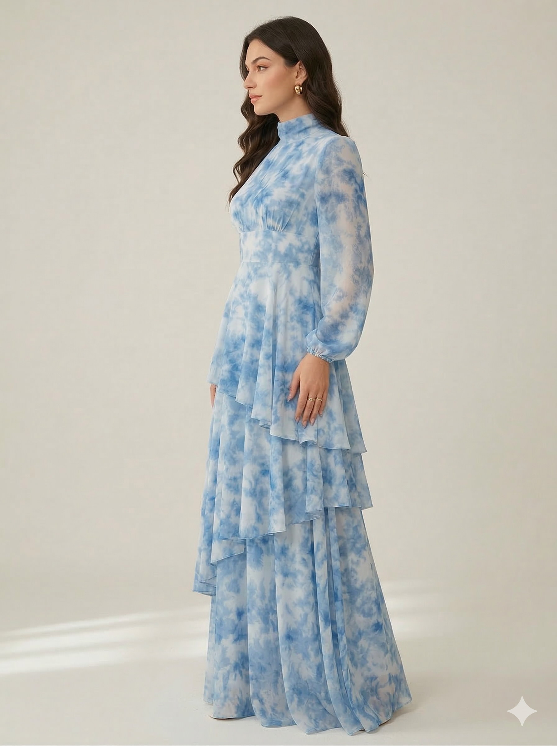 Elegant Lantern Sleeve Gown