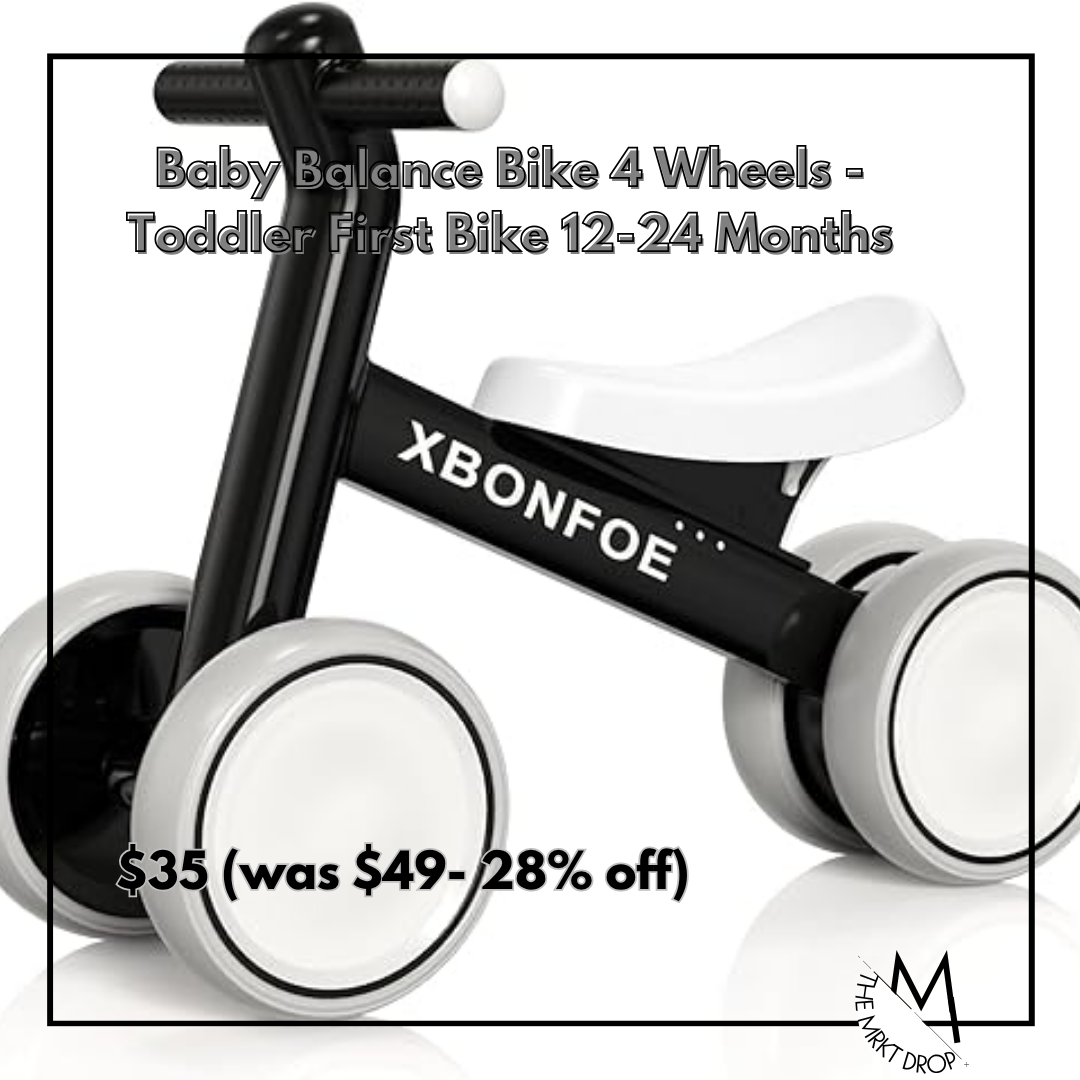 Baby Balance Bike 4 Wheels - Toddler First Bike 12-24 Months