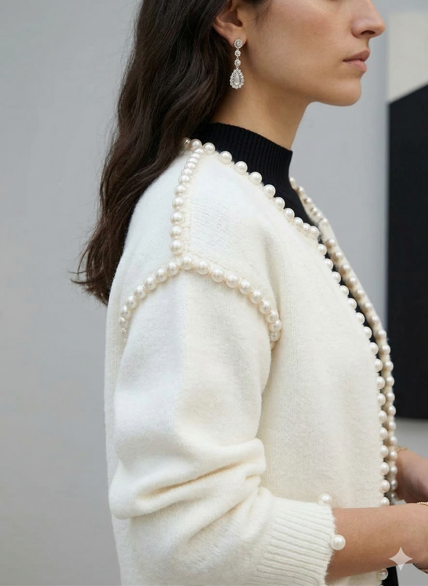 Side Bow French Style Knit Pullover Top