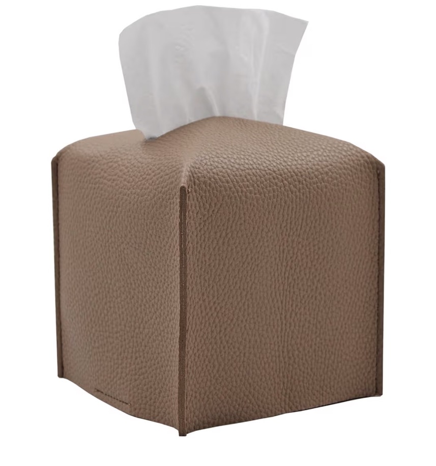 Faux Leather Tissue Box