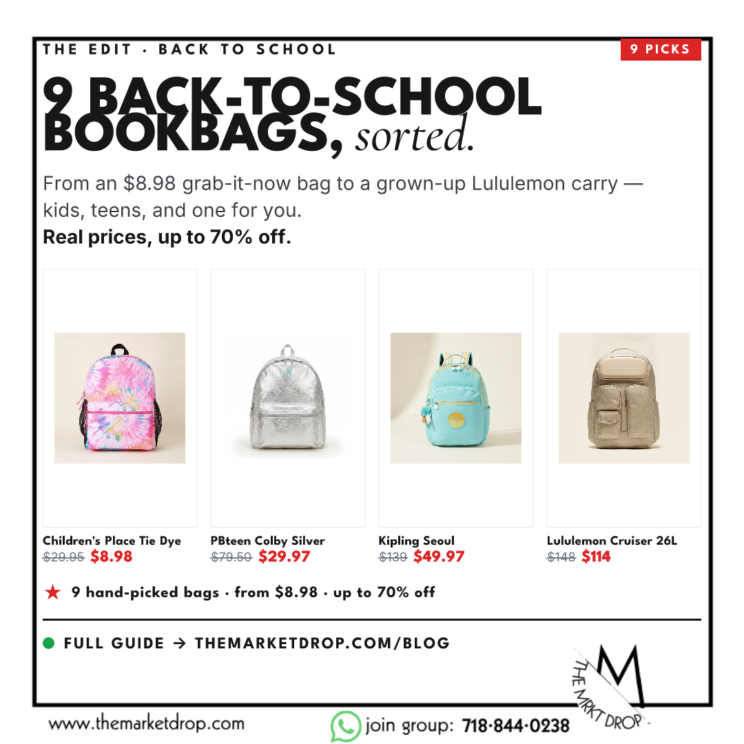 Nine back-to-school bookbag picks for kids and teens, on sale at The Market Drop.