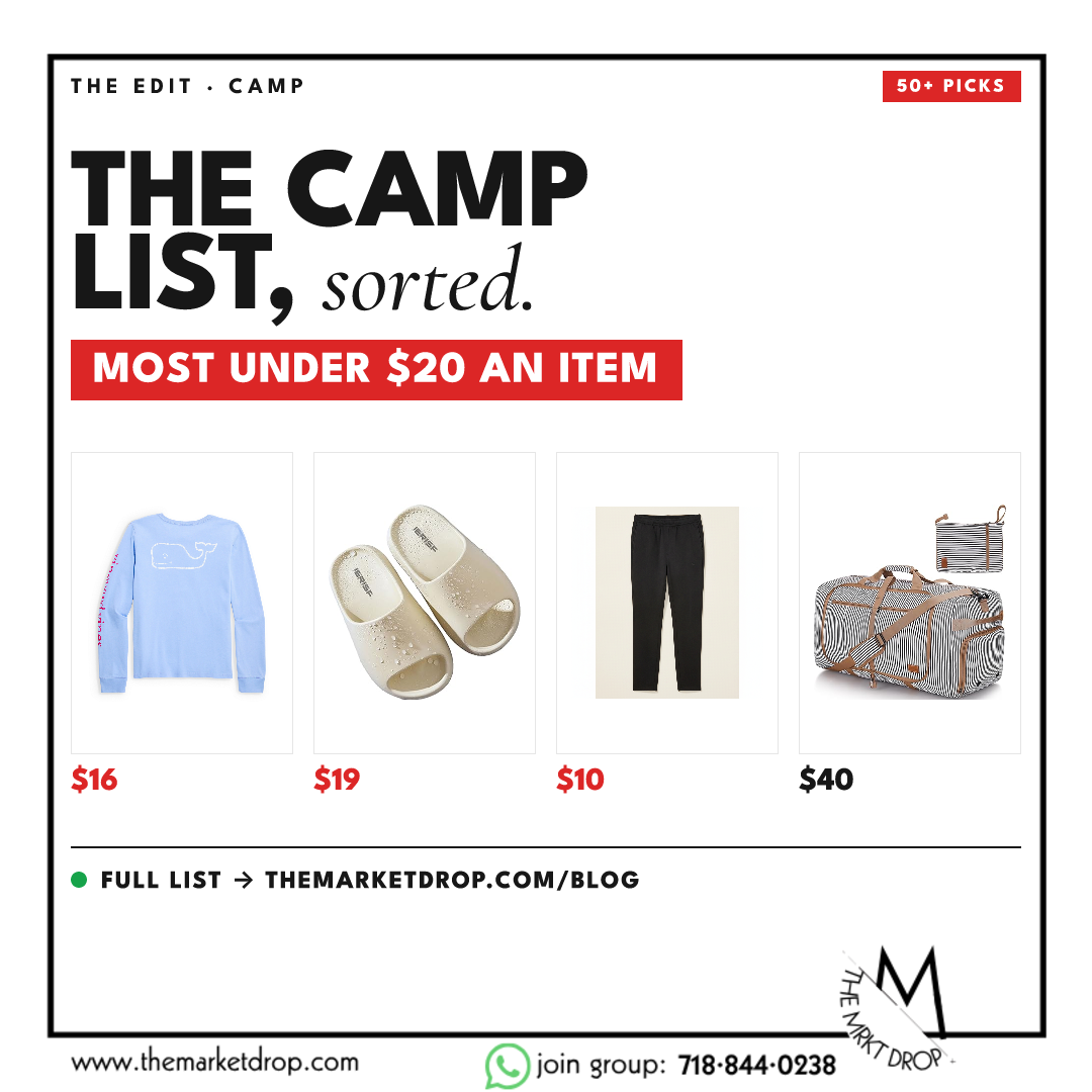 The complete camp packing list for boys and girls, sorted by category.