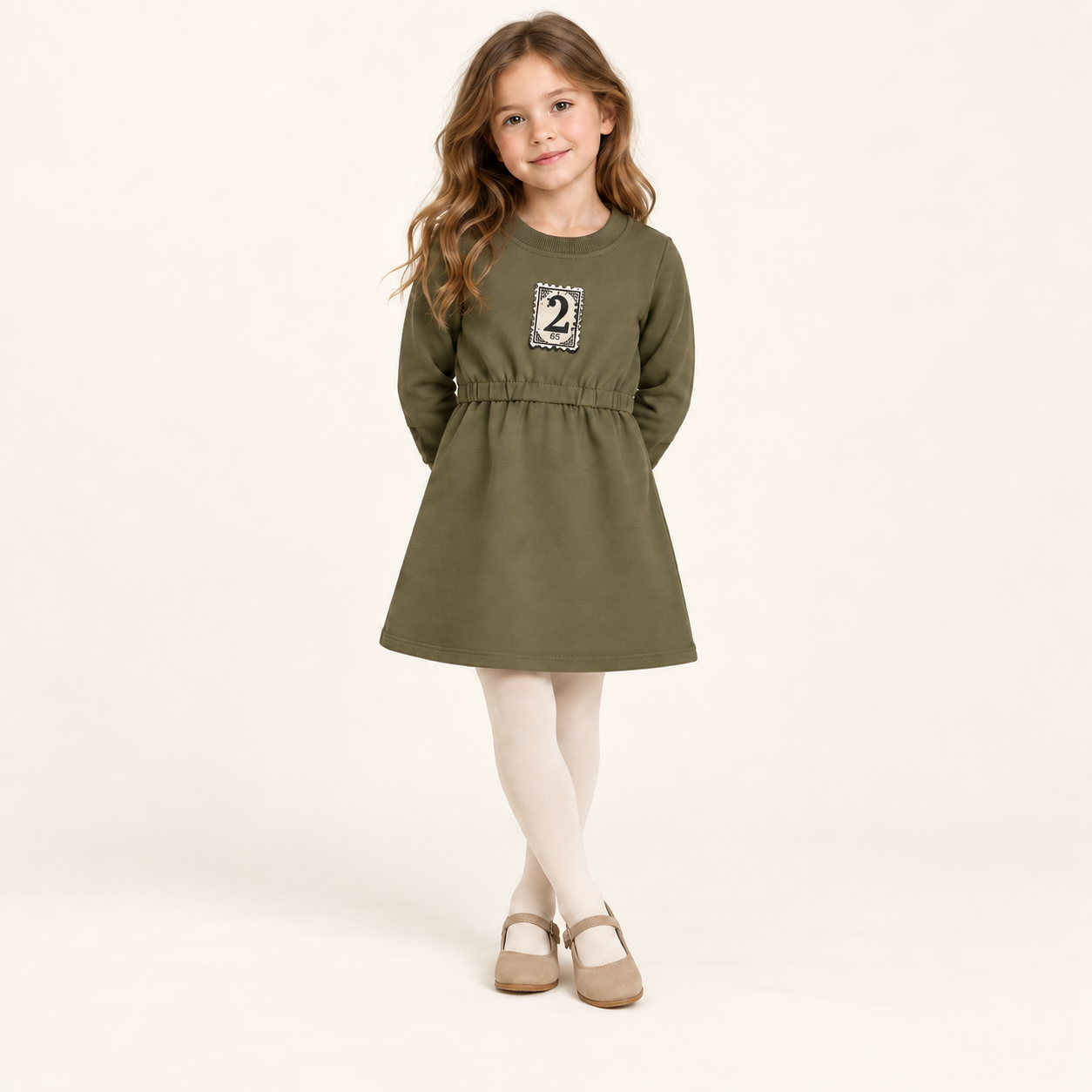 Stamp Dress — Olive
