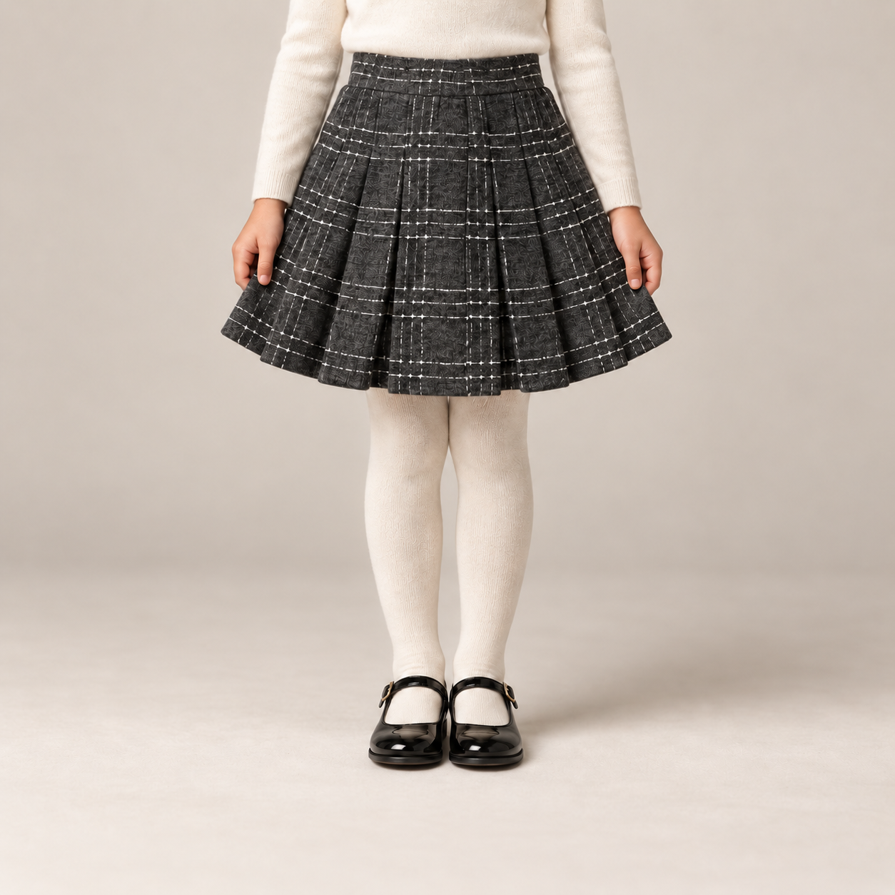 Brushed Plaid Skirt