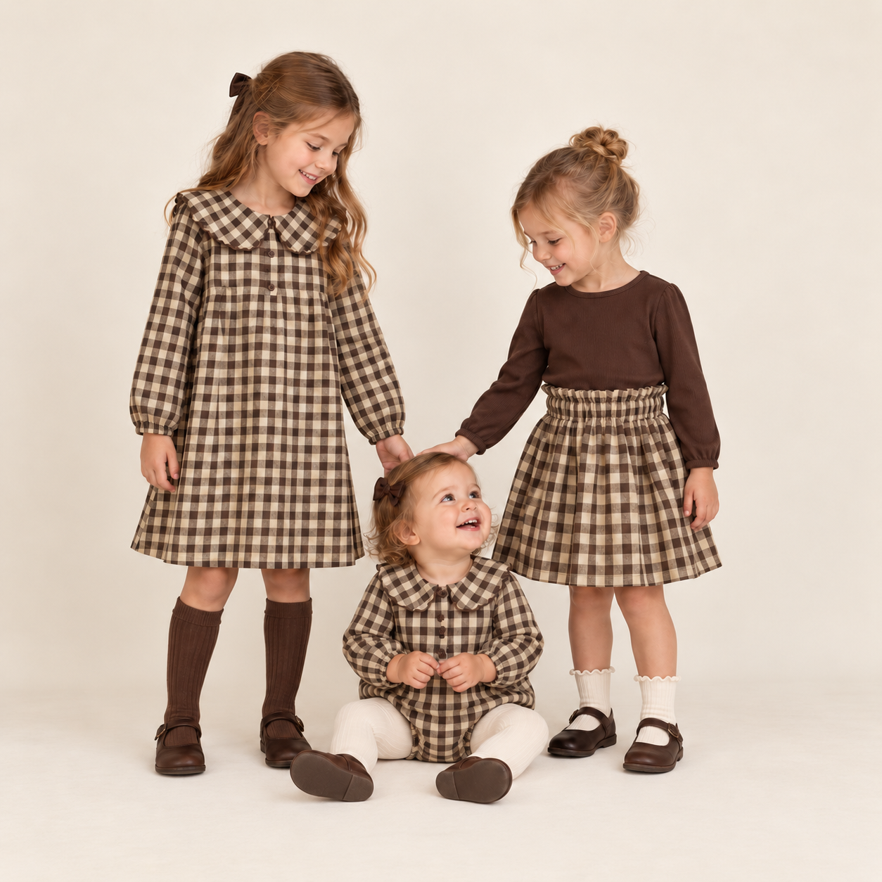 Tottini Winter Gingham — Brown