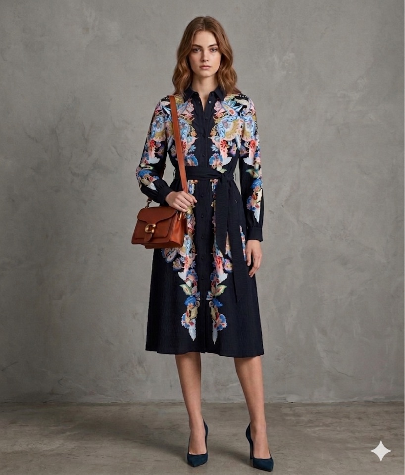 Button Front Sleeve Dress