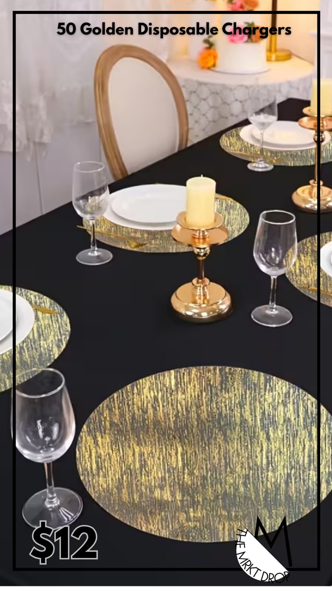 50 Golden Disposable Chargers