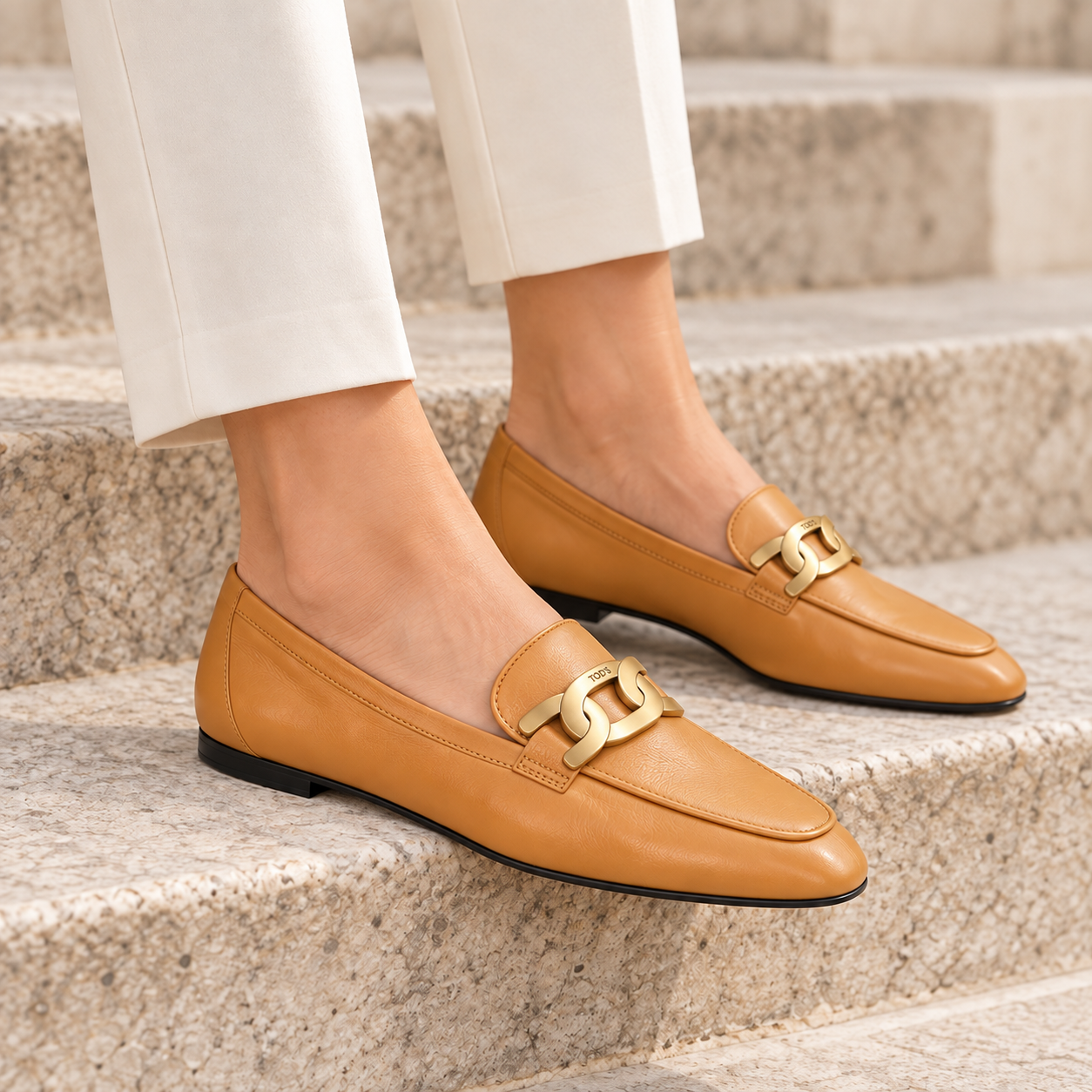 TOD'S Tan Loafers