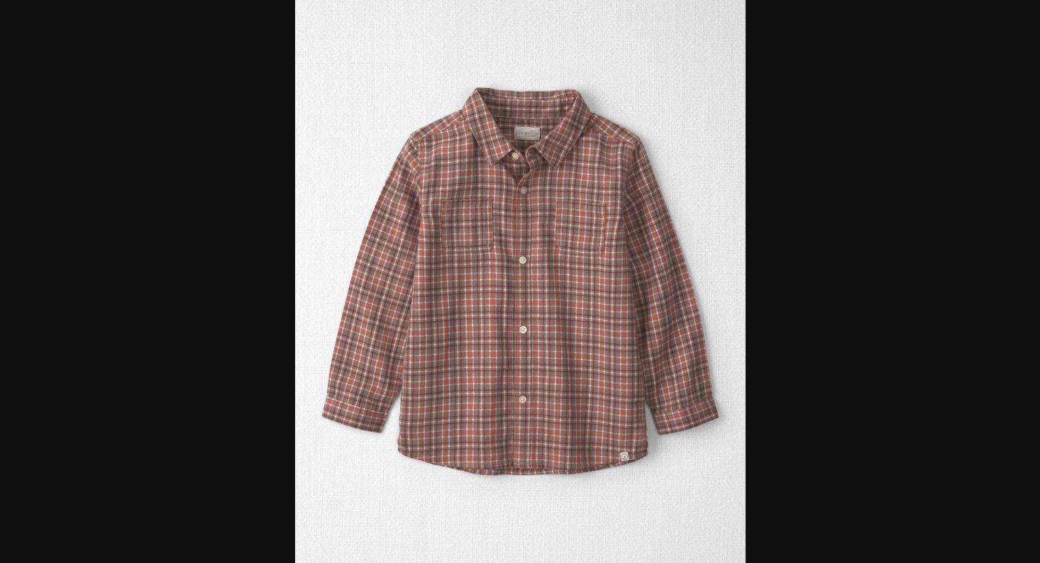 Boys Organic Cotton Flannel Shirt — Brown Plaid