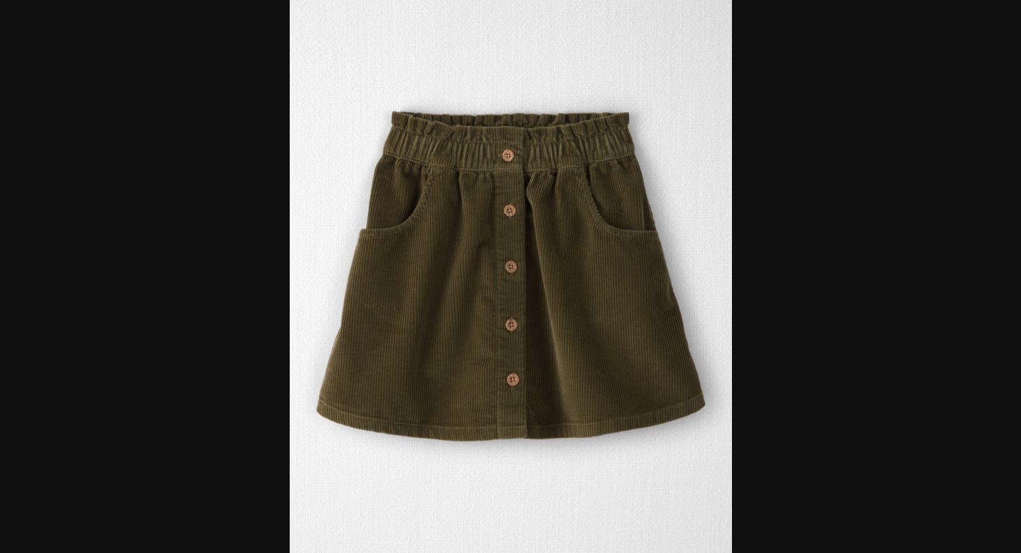 Girls Organic Cotton Corduroy Skirt