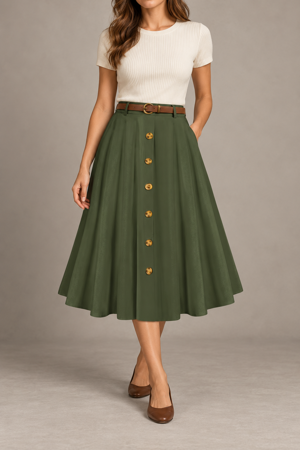 Belle Poque Vintage Midi Skirt