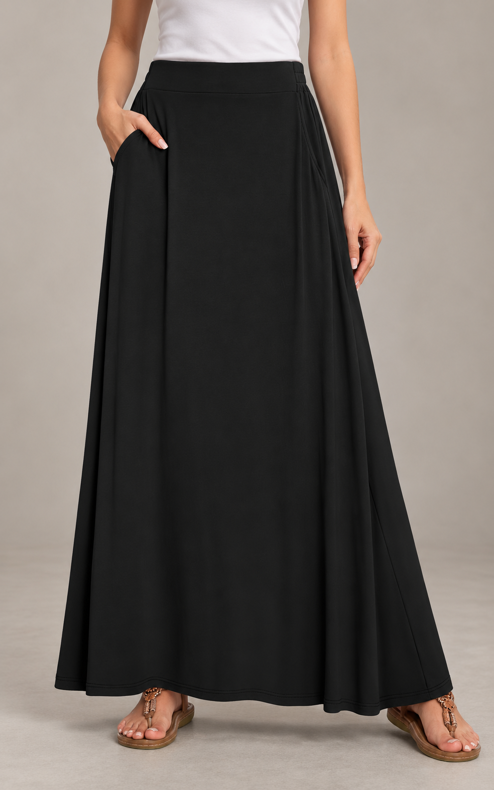 Leafsay Maxi A-Line Skirt with Pockets