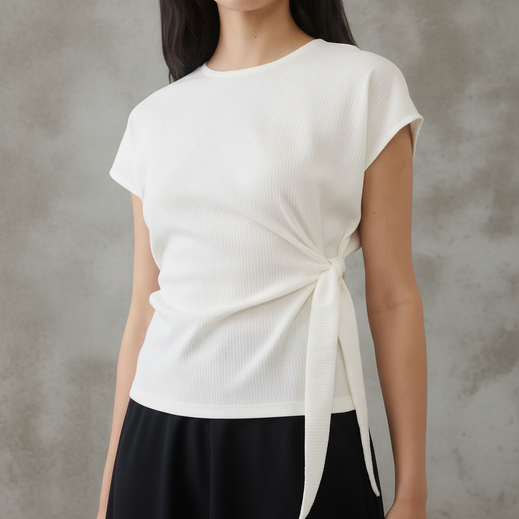 Textured Smocked Side-Tie Top