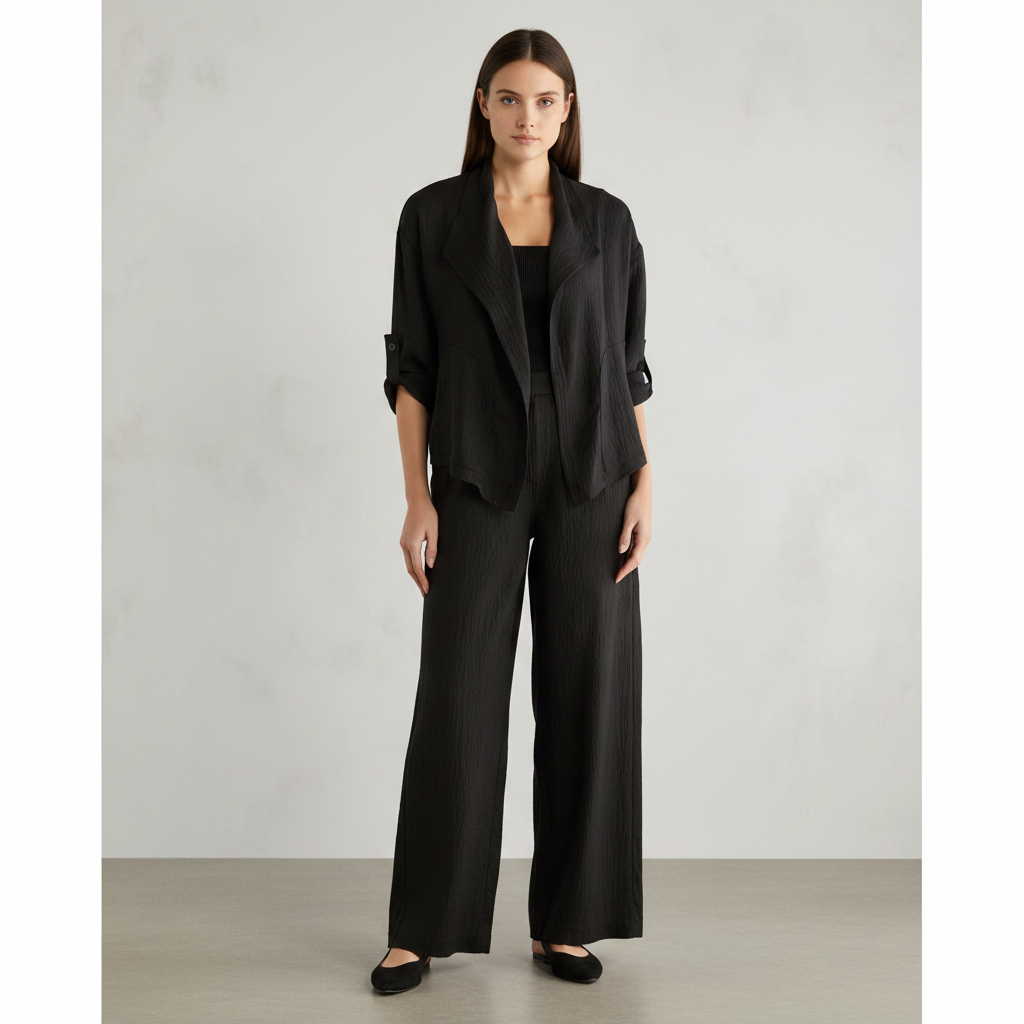 Max Studio Textured Drape Jacket