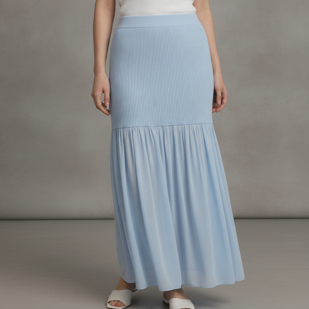 Halie Mixed Media Maxi Skirt
