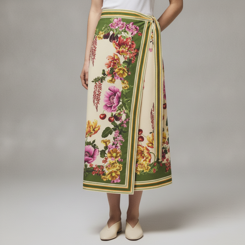 PRINTED WRAP SKIRT