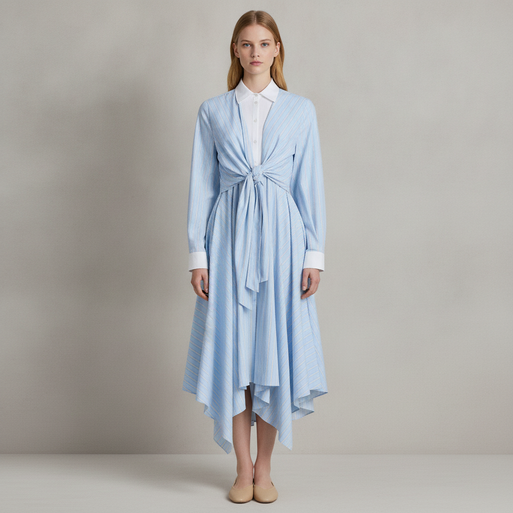 Evie Viviette Striped Midi-Shirtdress