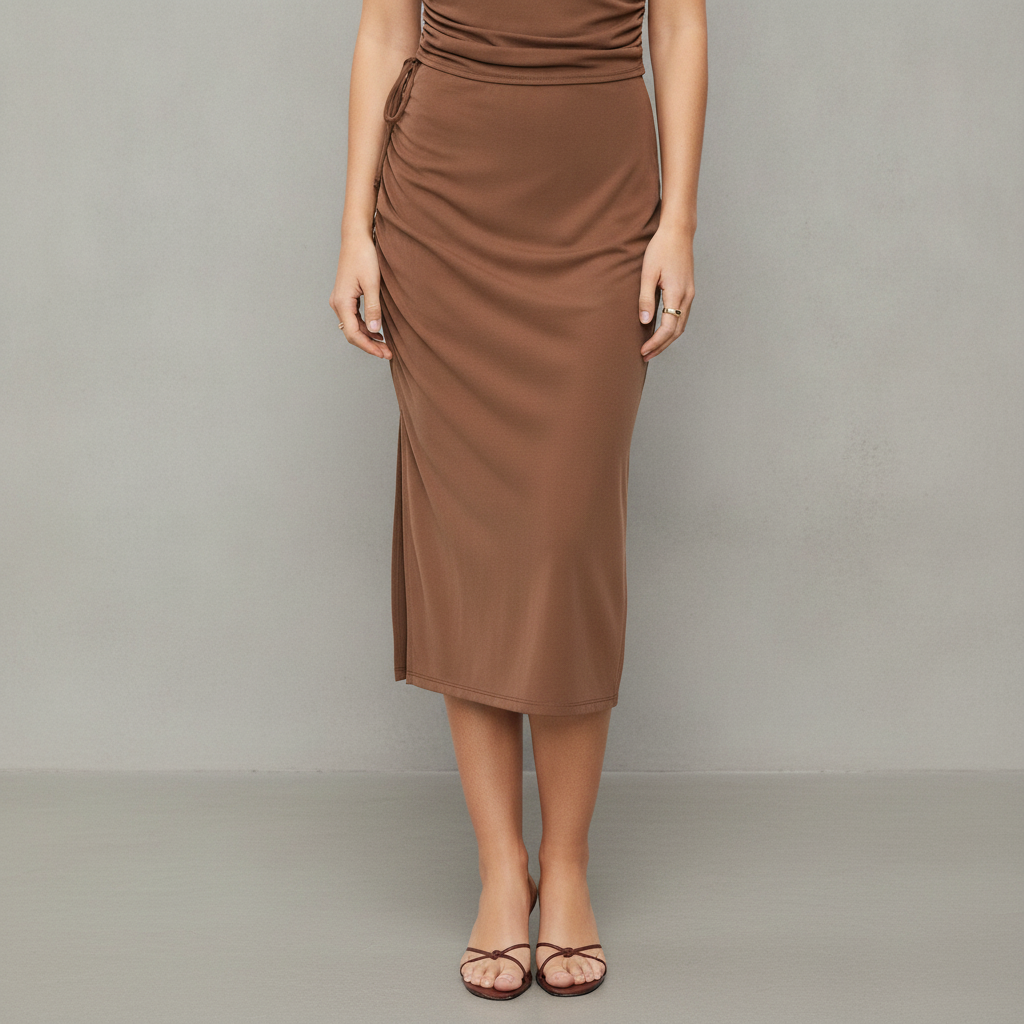 Ruched Midi Skirt