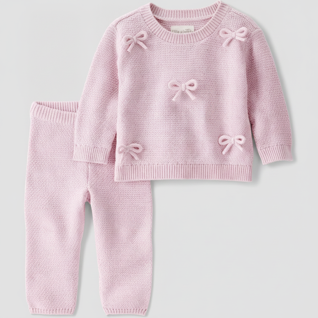 Little Planet By Carter's Baby Girls' 2pc Bow Sweater Set - Pink 18M