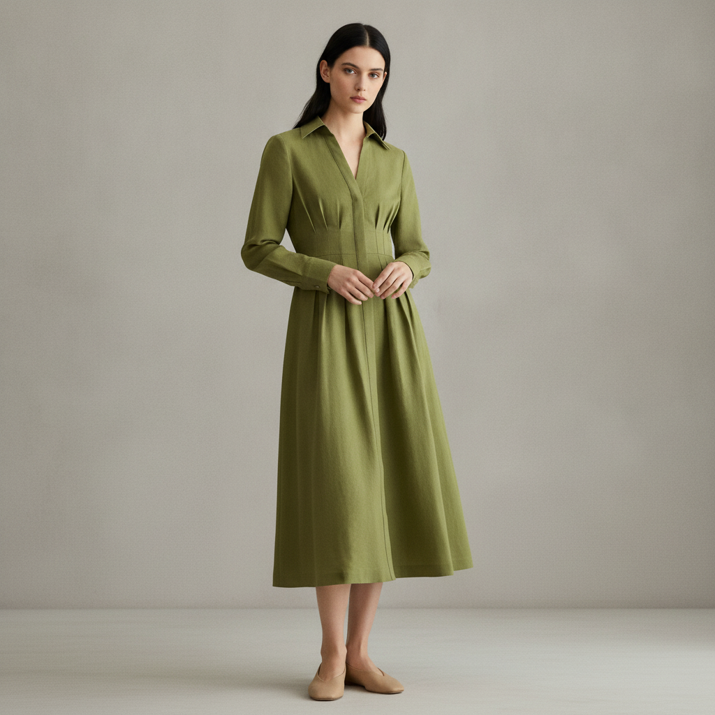 HOBBS LONDON Chrissy Linen Pleated Waist Dress