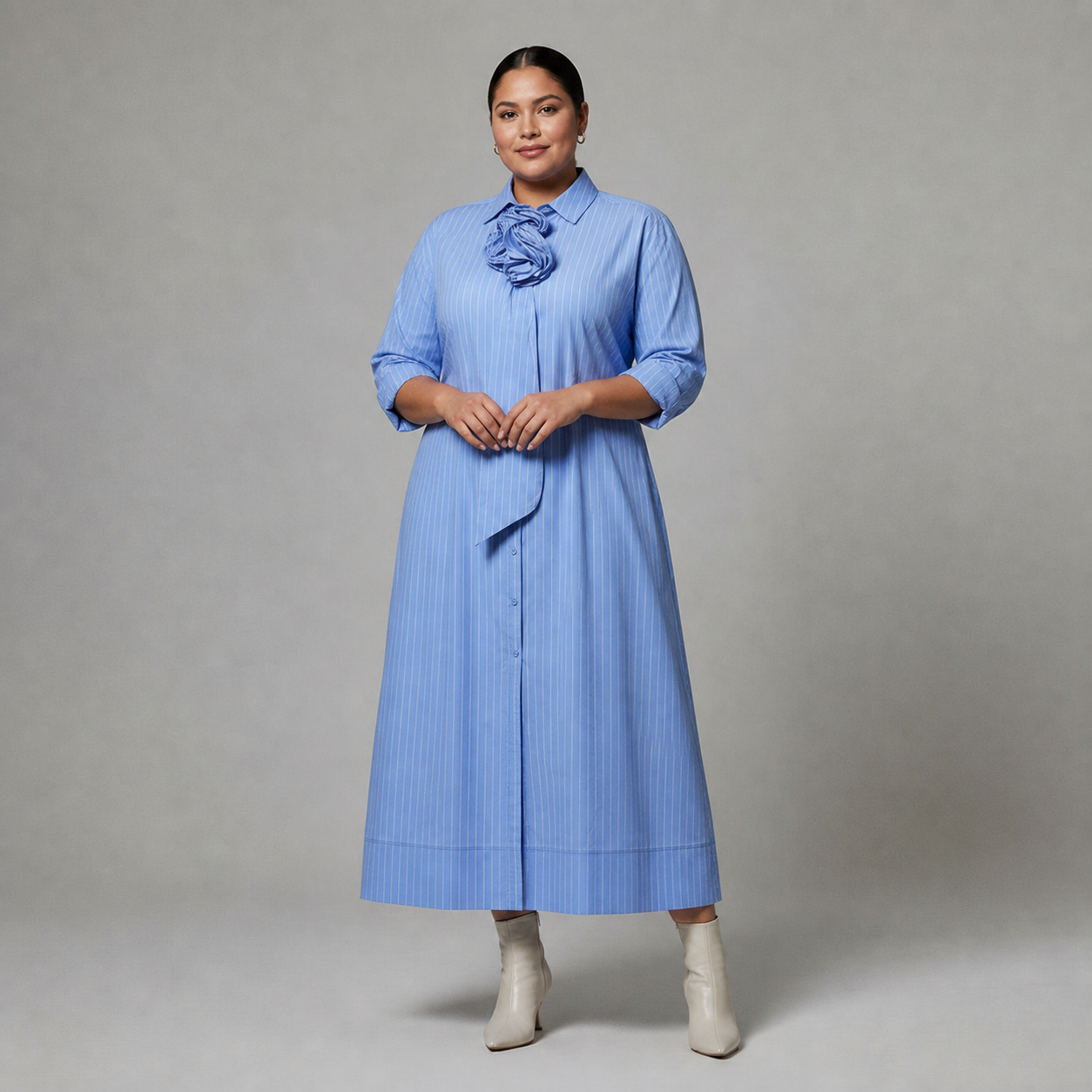 plus size maxi shirt dress