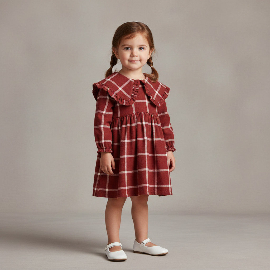 Kids' Check Collared Dress
