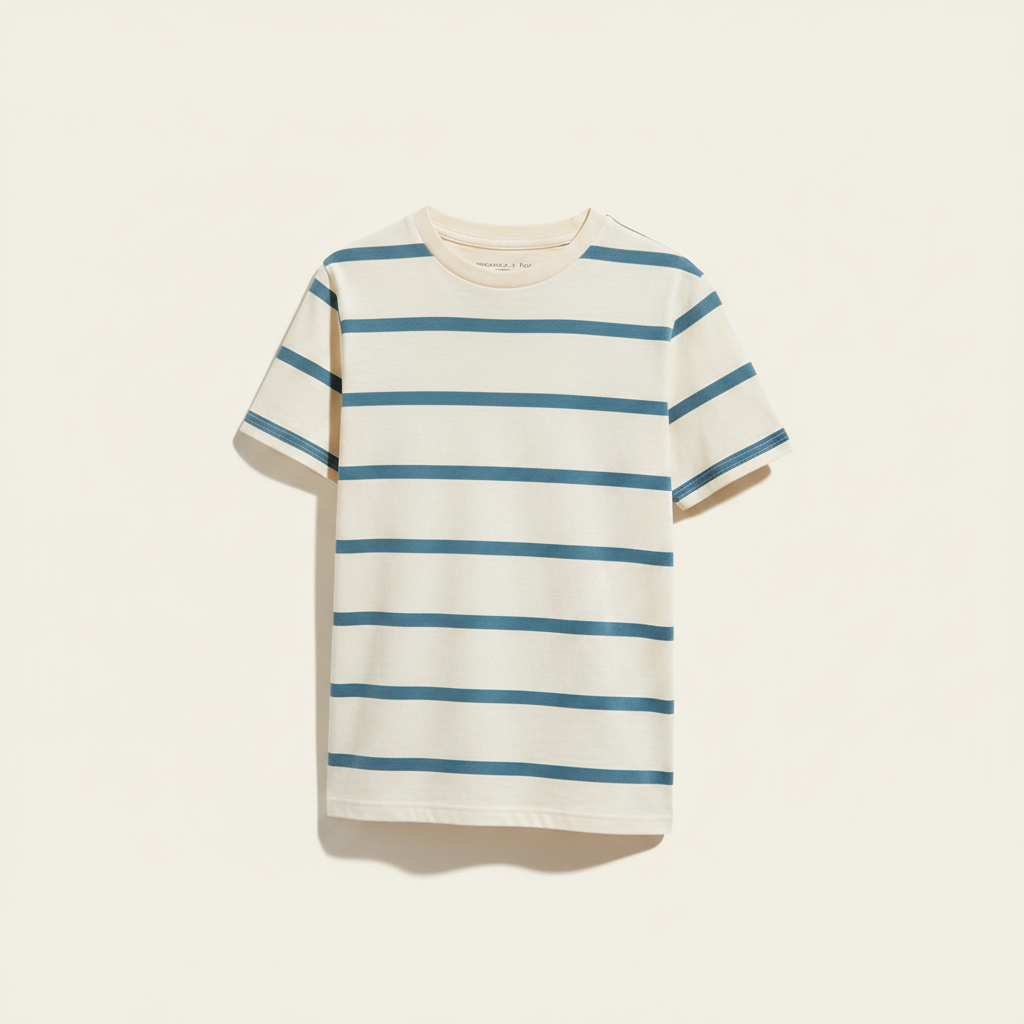 Boys' Short Sleeve Striped T-Shirt - Cat & Jack Cream S