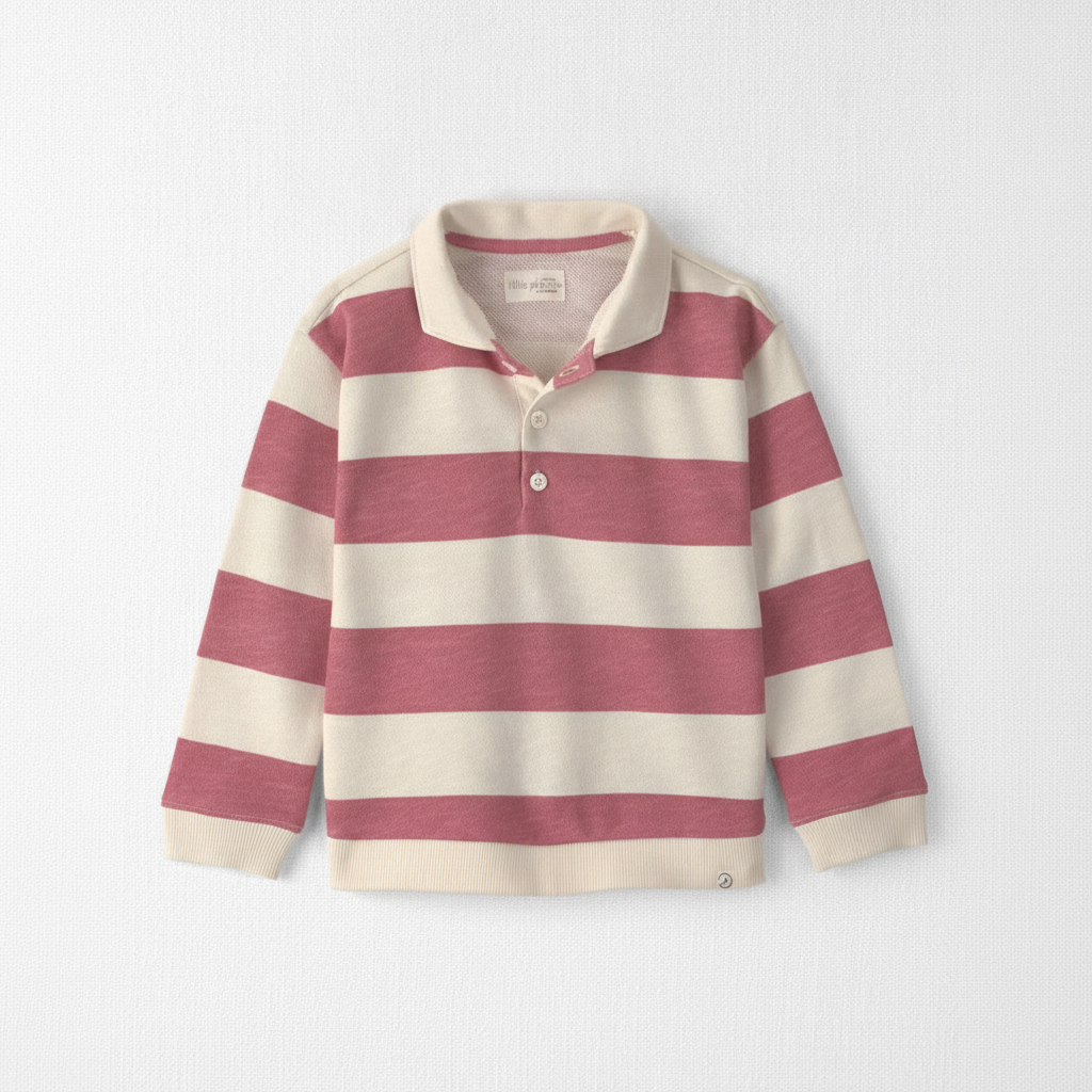 Toddler Girl Organic Cotton French Terry Rugby Polo