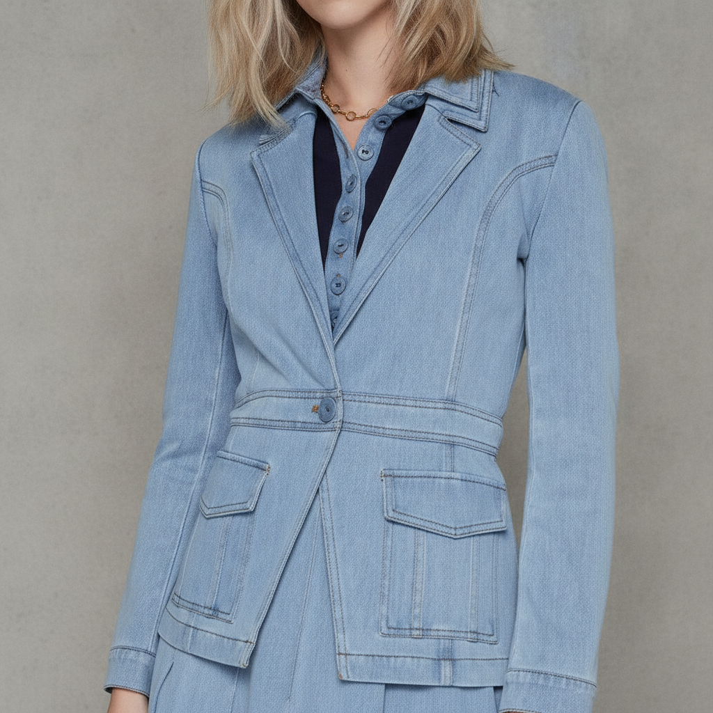 Waldorf Blazer in Stone Wash Denim
