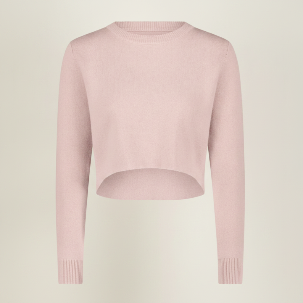 Crop Sweater Spring Knit - Baby Pink