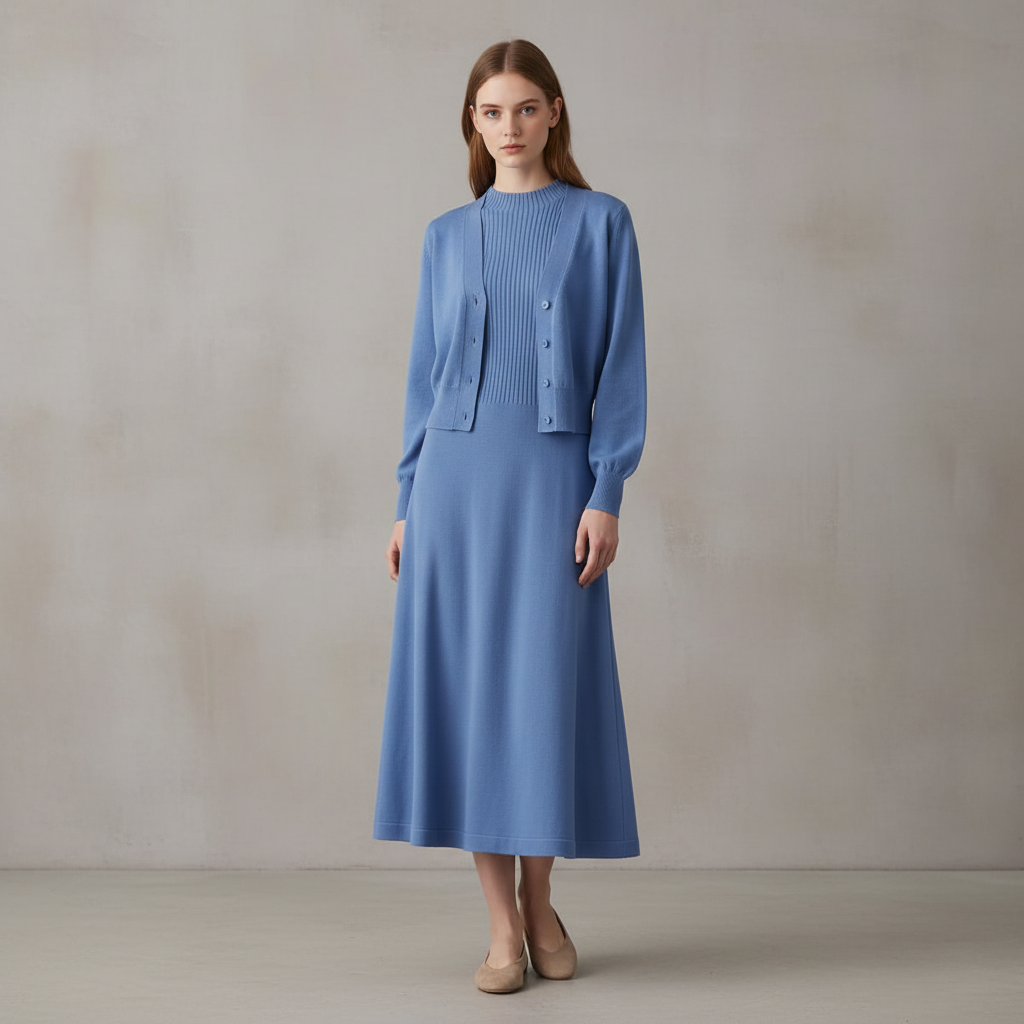 Set Sleeveless Midi Cardigan