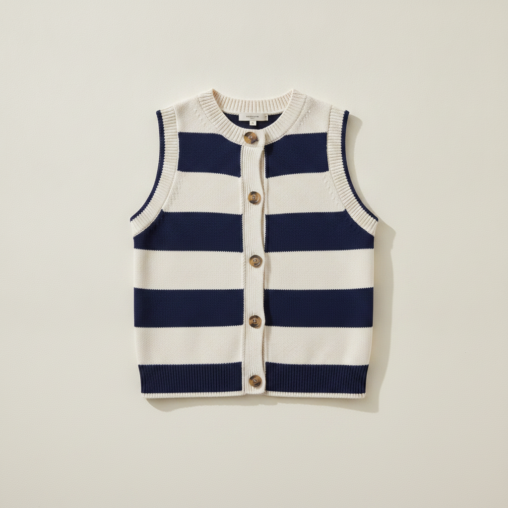 Sleeveless Button-Up Sweater