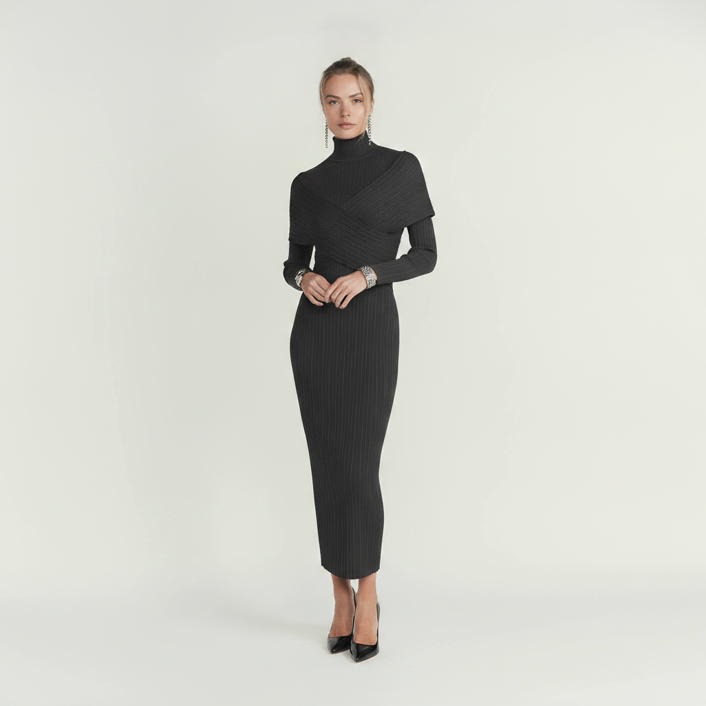 Crisscross Knit Maxi Dress