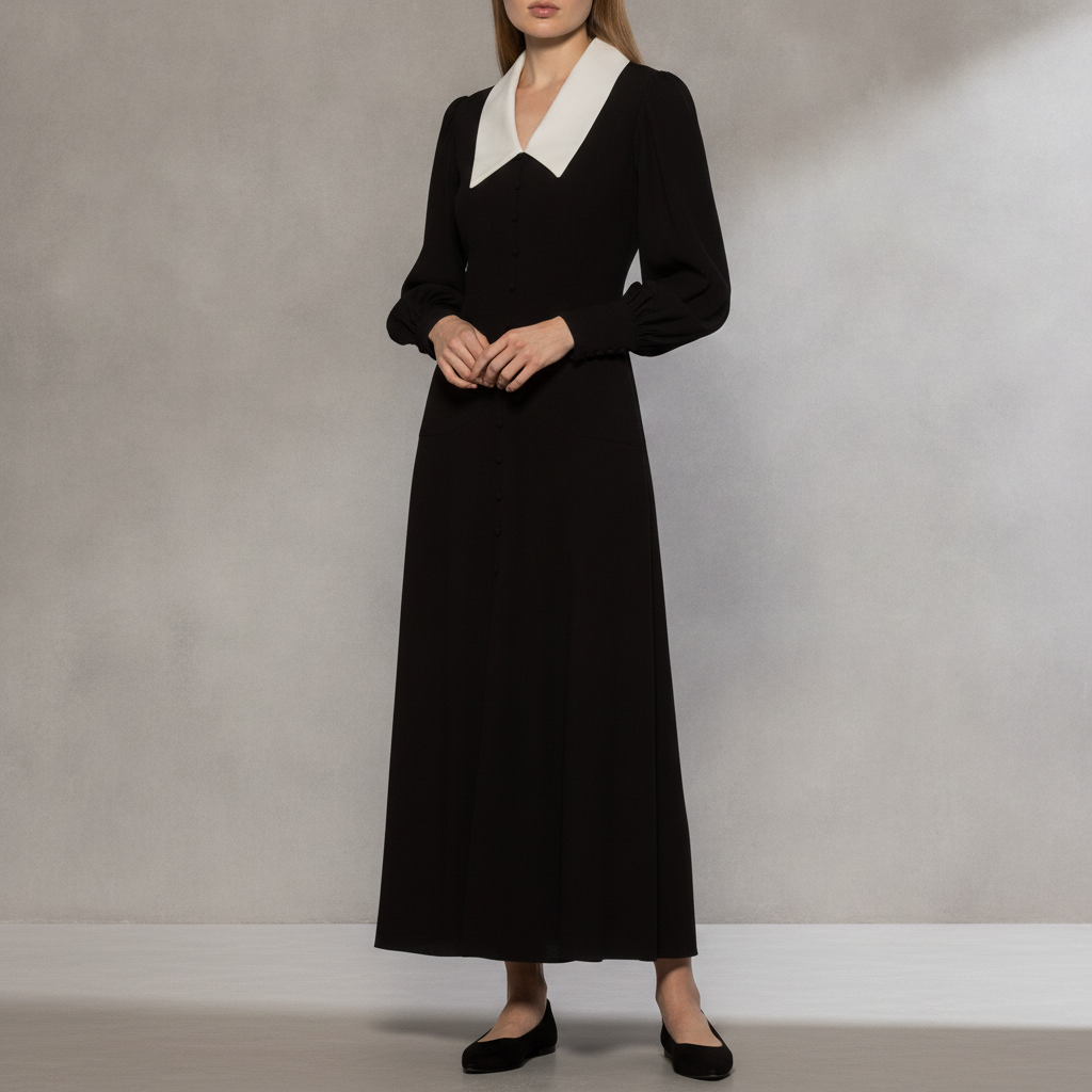 Kate Collared Long Sleeve Maxi Dress