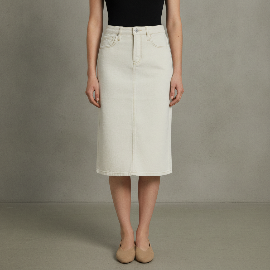 High Rise Denim Skirt