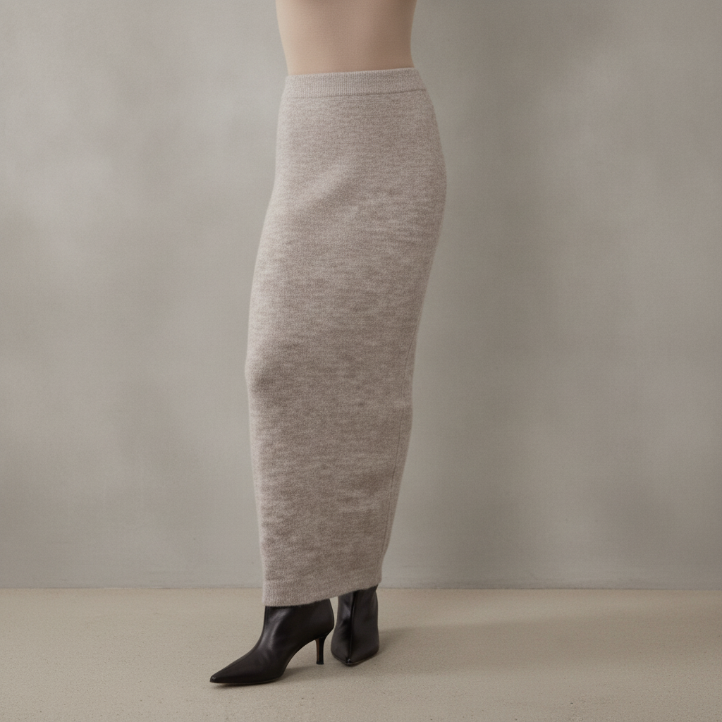 ASOS DESIGN wool blend midaxi skirt in mushroom - part of a set