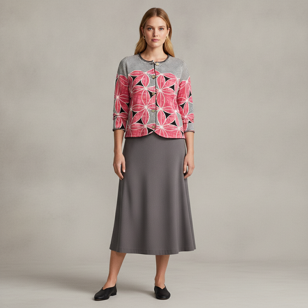 NIC+ZOE Plus Gallery Walk Cardigan - Pink Multi