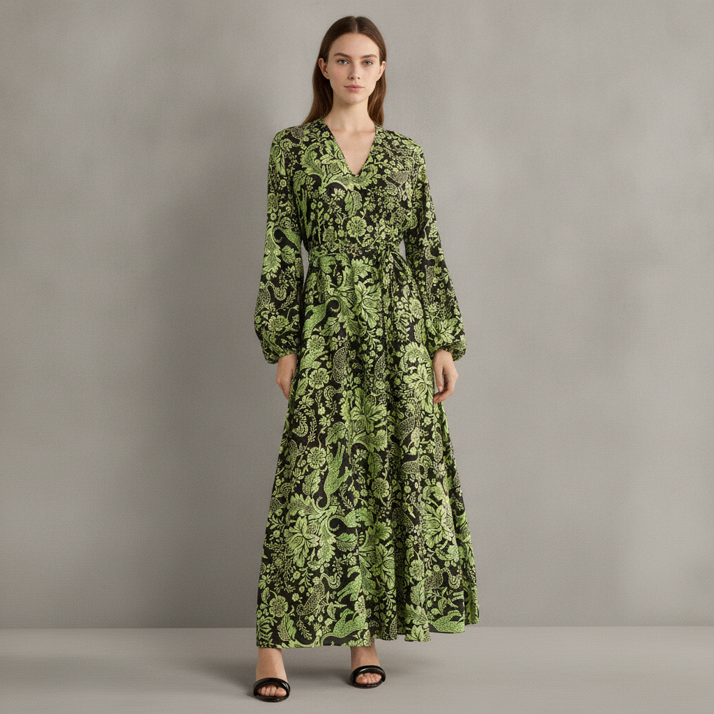 Sal Floral Tie Waist Maxi Dress