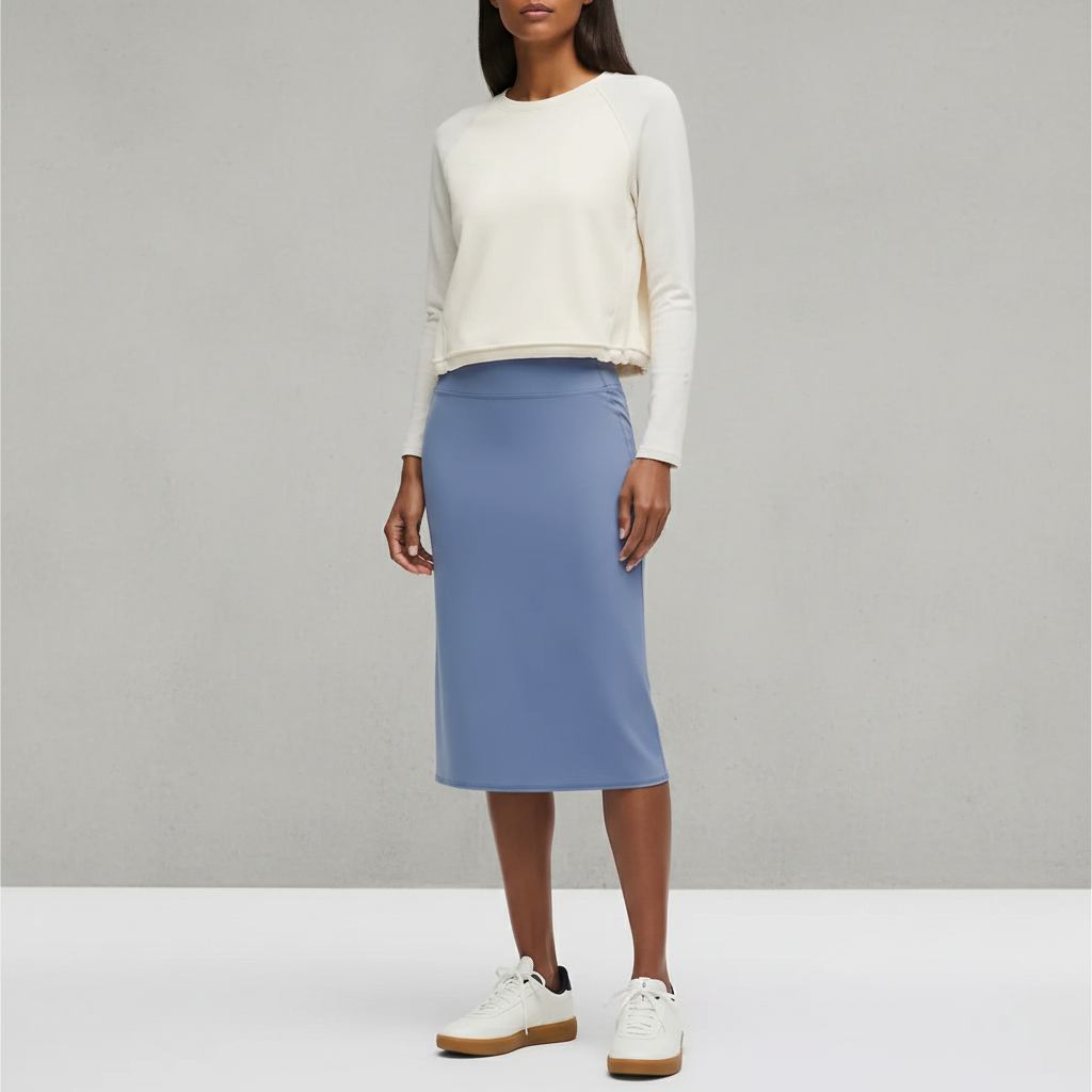 Nulu Slim-Fit High-Rise Midi Skirt