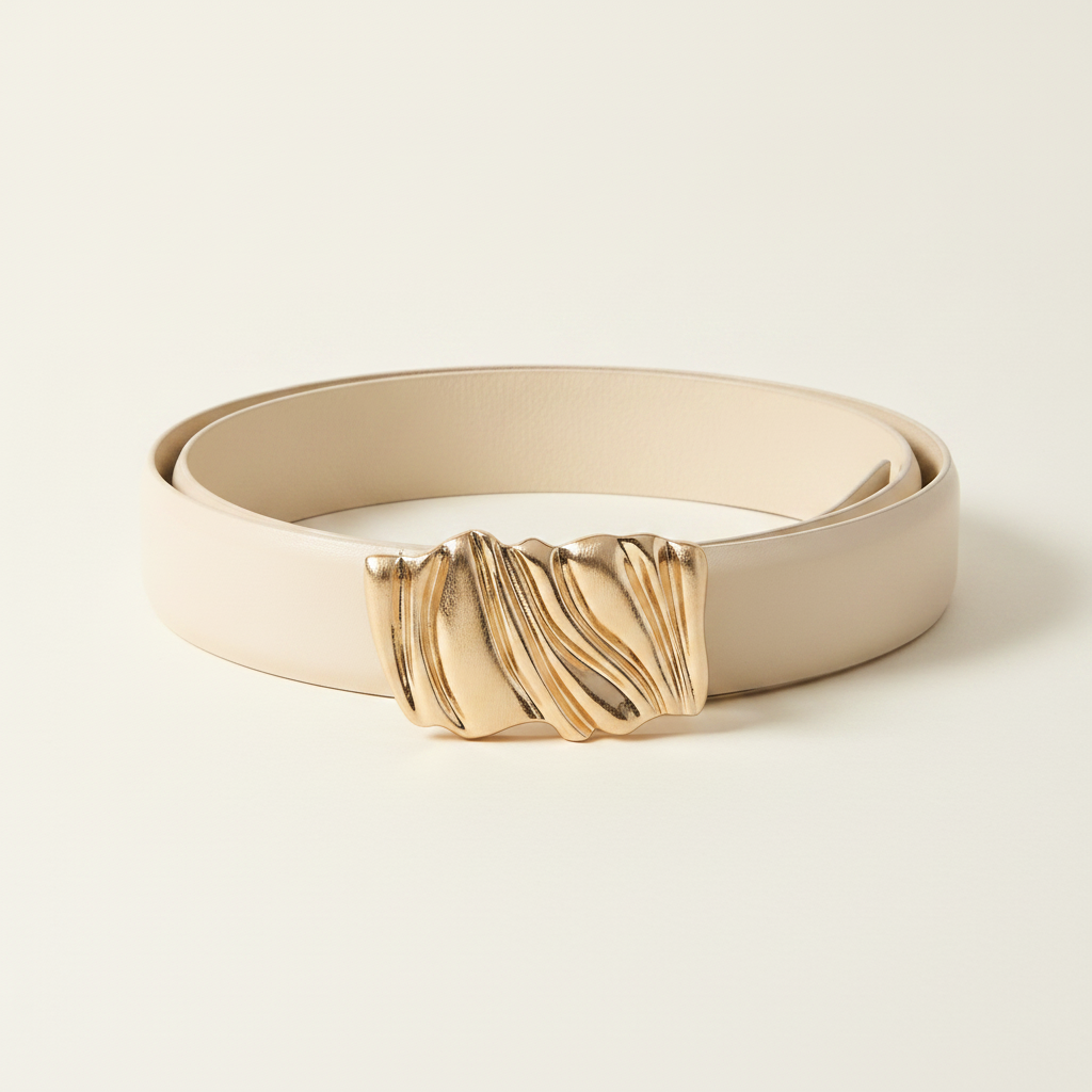 Molded Buckle Leather Belt
