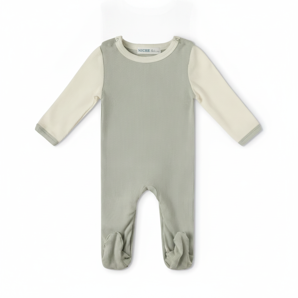 Sage Color Block Footie