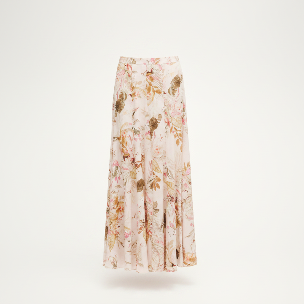 Flared Viscose-Blend Skirt