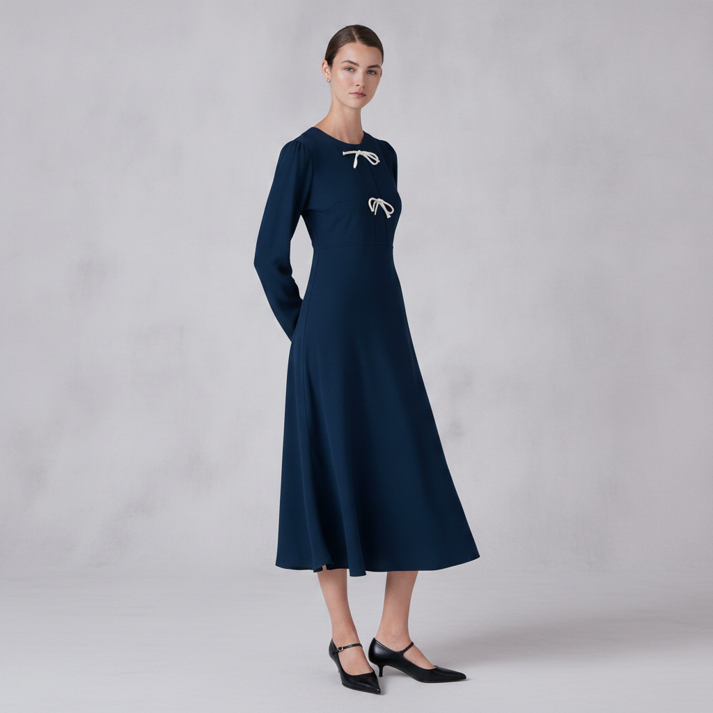 Cora Crepe Tie Front Midi Dress