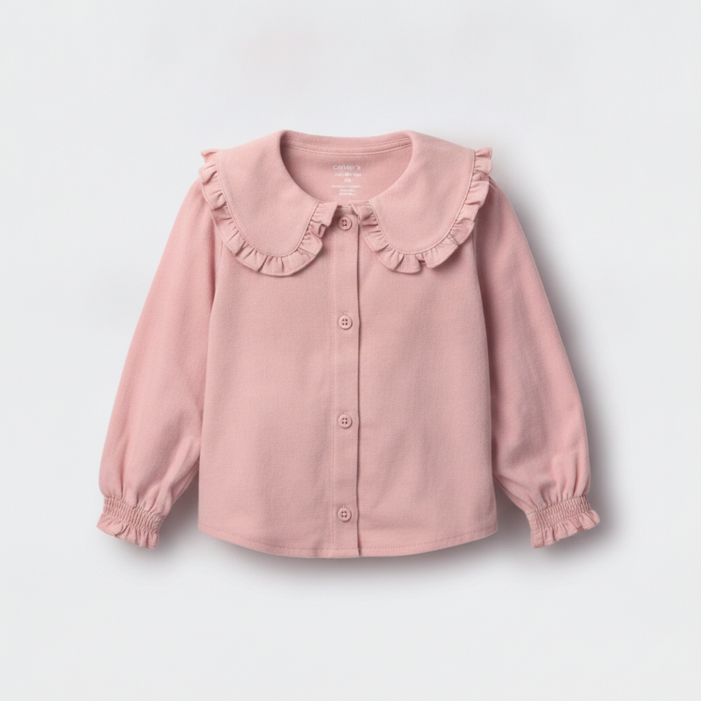 Toddler Girl Peter Pan Collar Top - Blush