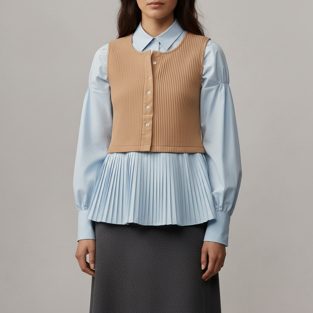 By Anthropologie Layered Twofer Long-Sleeve Top