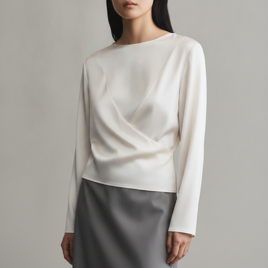 COWL-NECK SATIN BLOUSE